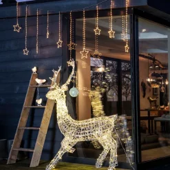 Weihnachtsdeko Rentier beleuchtet 300 LEDs warmweiß H 140 cm