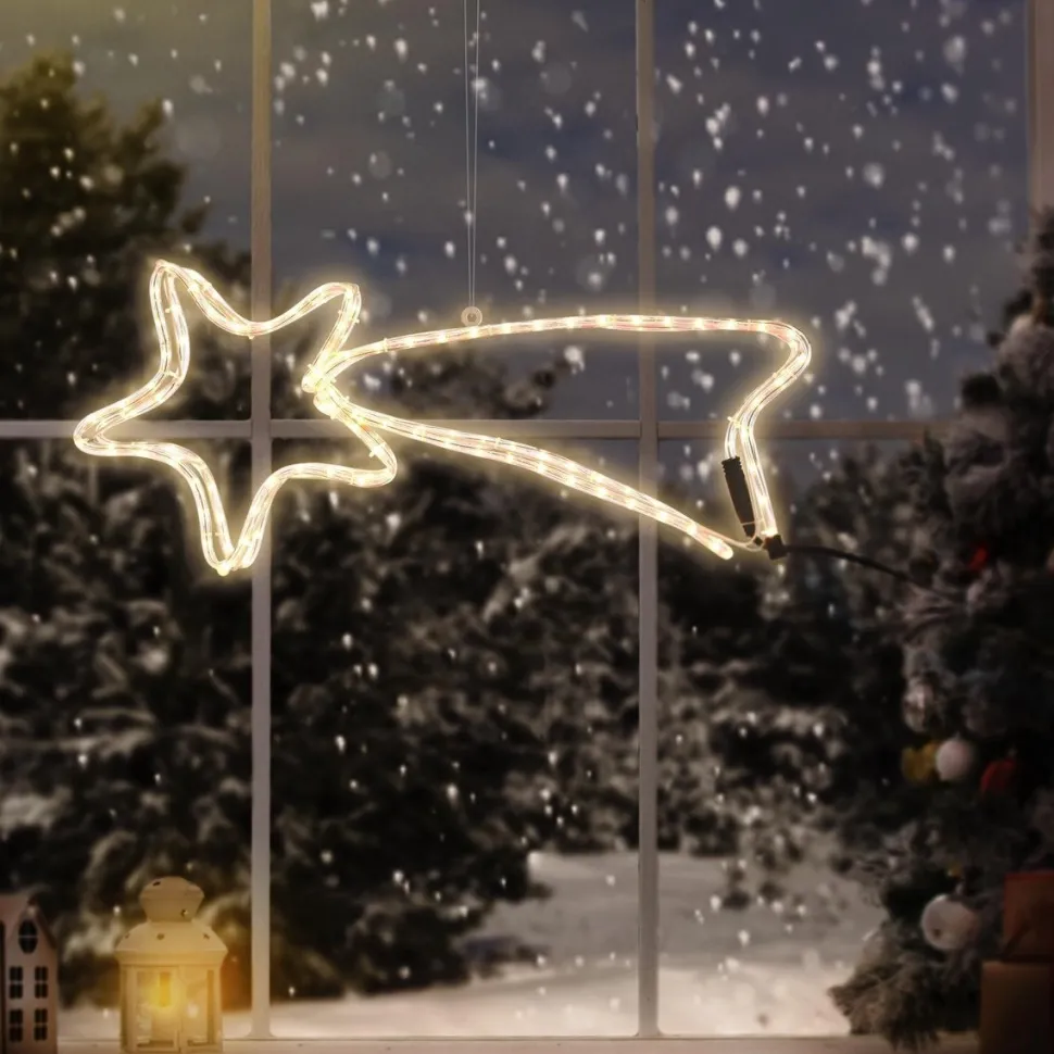 Weihnachtsdeko Stern mit 144 LEDs warmweiß 63 x 8 x 28 cm