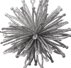 Weihnachtsdeko Stern mit Glitzer 10 cm silber 4 St.