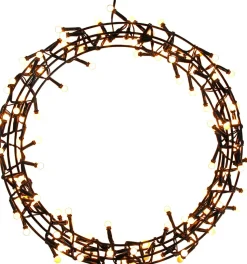 Weihnachtskranz Kugeln mit 120 Lampen warmweiß D 35 H 4 cm