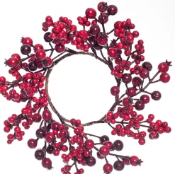 Weihnachtskranz mit Beeren und Hagebutten D 12/25 cm