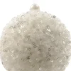 Weihnachtskugel Foam 8 cm winterweiß