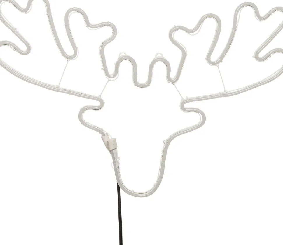 Weihnachtsleuchte Neon Elch mit LED Beleuchtung 62 x 42 x 2 cm warmweiß