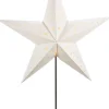 Weihnachtsstern beleuchtet weiß mit 10 LEDs warmweiß D 45 cm