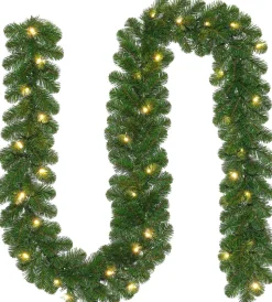 Winterberg Tannengirlande 270 cm x D 20 cm mit LEDs warmweiß